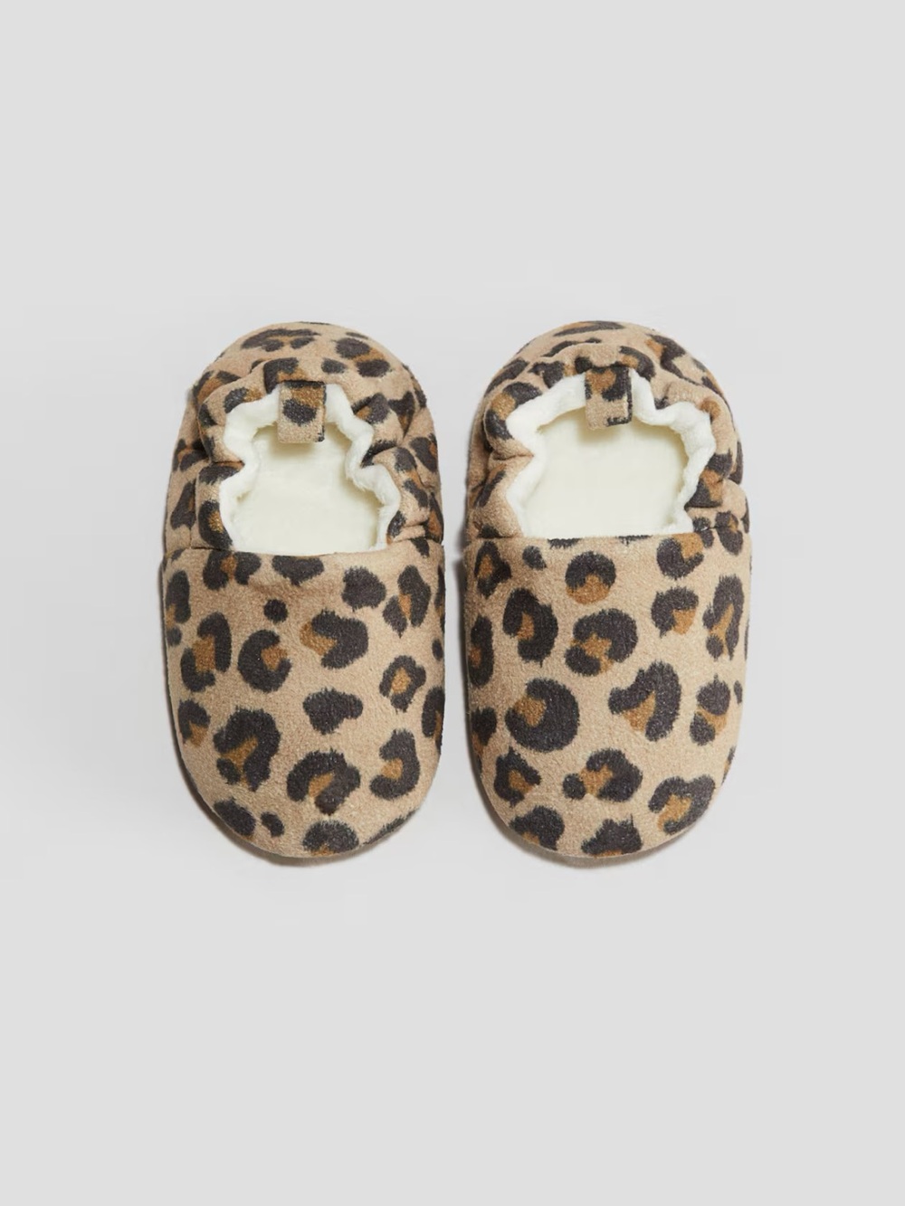 H&M Leopard Print Plush Baby Slippers - Brown/Black
